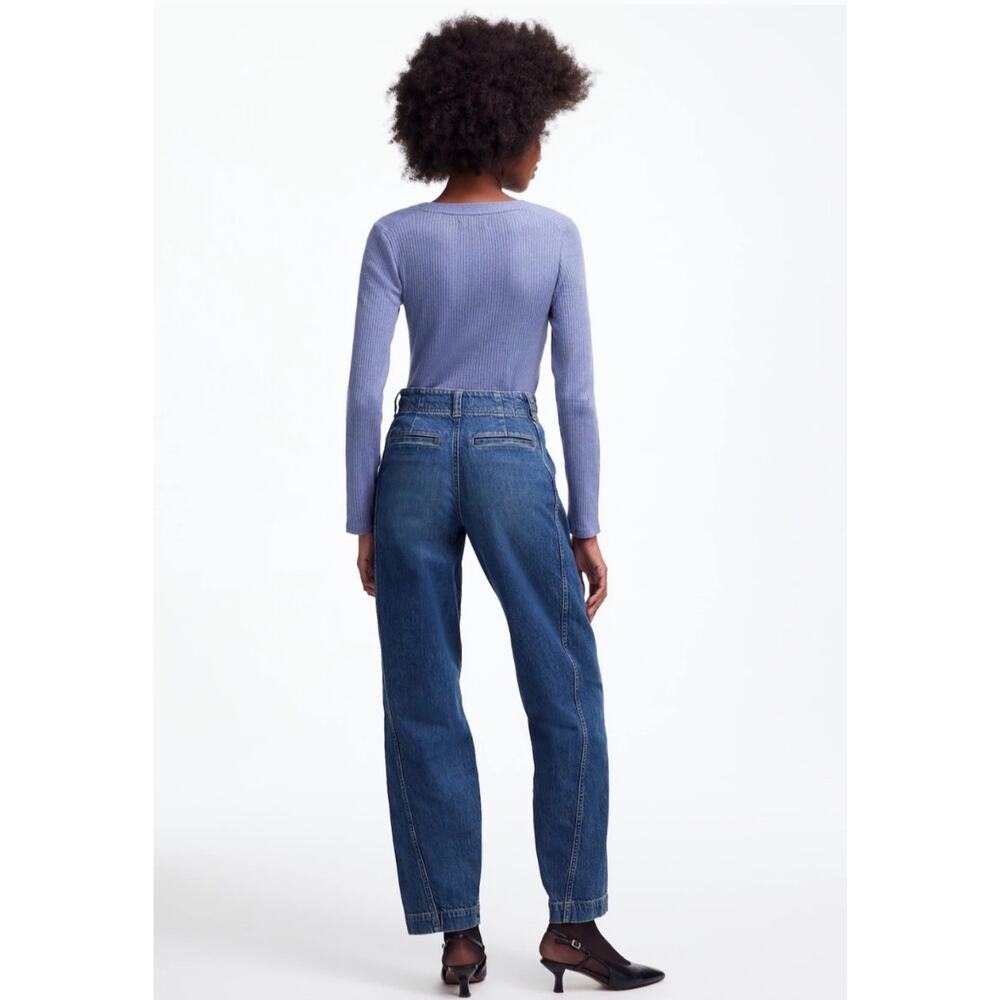 NWT Madewell High Rise Tapered Denim Trousers Blue Size 27 Relaxed Jeans - Picture 4 of 14